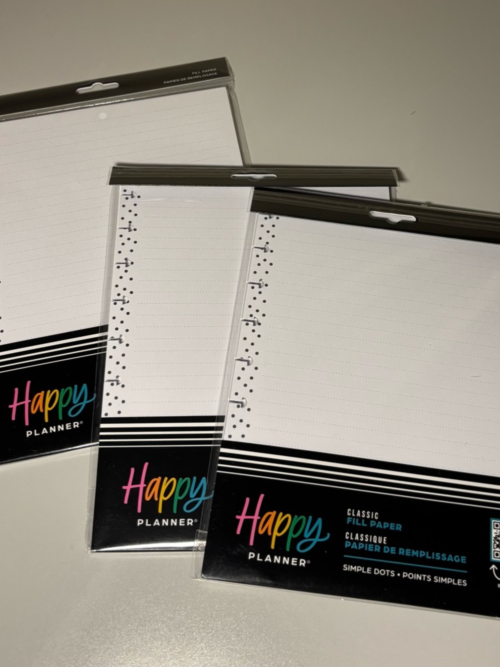 Happy Planner Classic Filler Paper - White with Black Accents